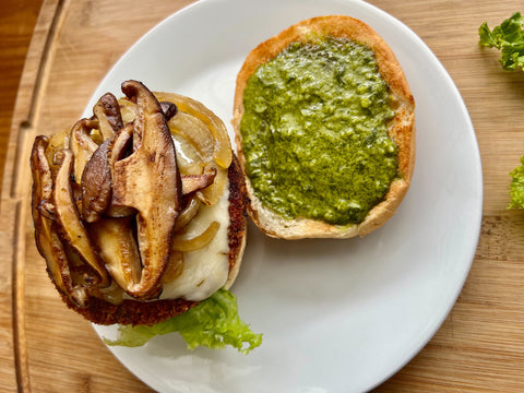 Matcha aioli recipe goes amazing on burger buns and veggie burgers