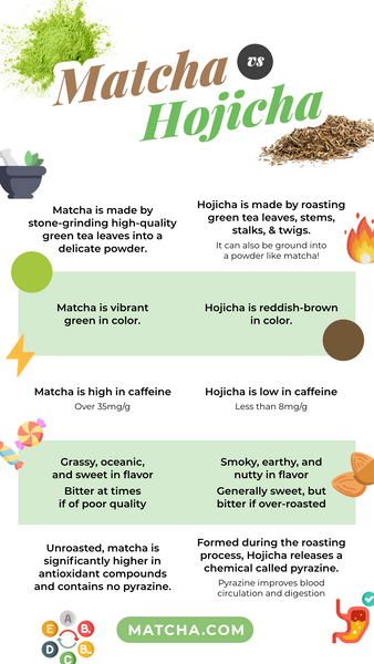 Difference between hojicha and matcha? what is hojicha?