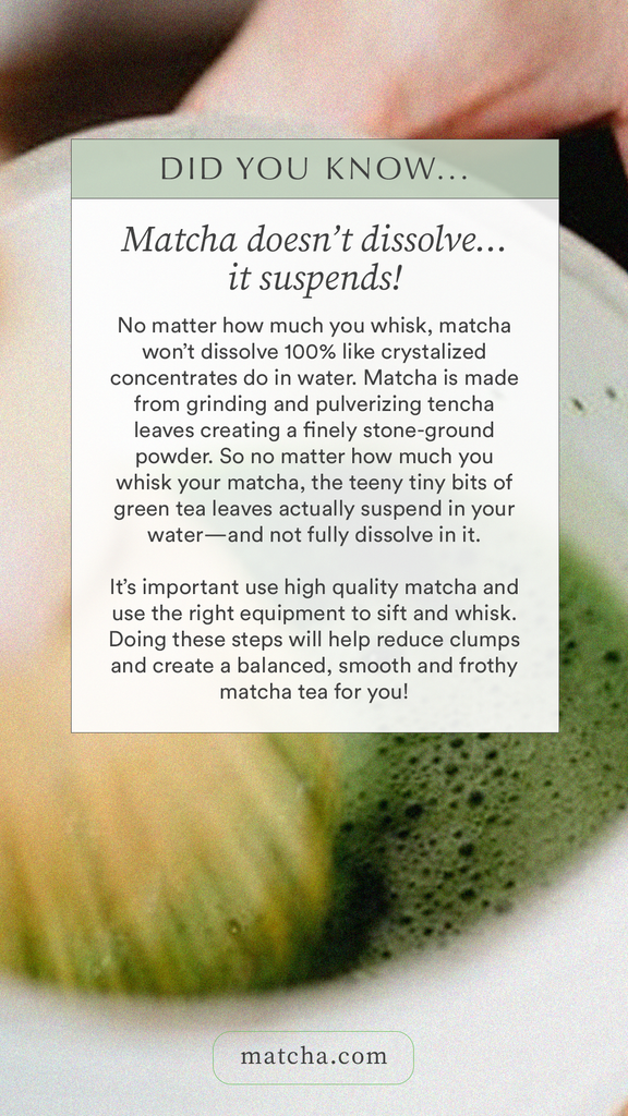 why matcha green tea powder doesn't dissolve