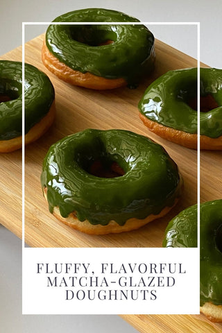 Matcha glazed doughnuts homemade recipe | matcha glazed donuts