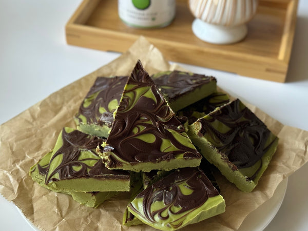 Matcha peanut butter yogurt bark