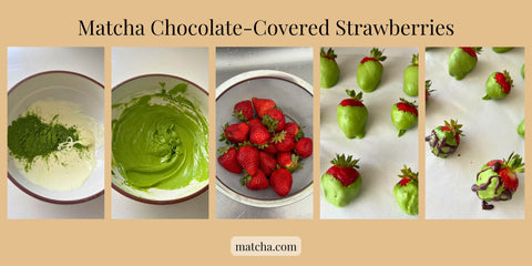 3-Ingredient Matcha Chocolate Covered Strawberries Recipe