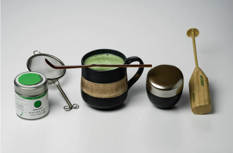Highest-end Organic Matcha Kit with frother and tumbler cup, Premium Matcha Utensils, Made in Japan | $169.15