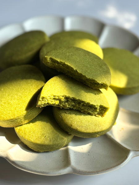 Recipe for matcha shortbread cookies