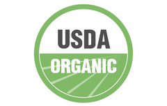 USDA Organic symbol in matcha green tea color tones, official for matcha.com