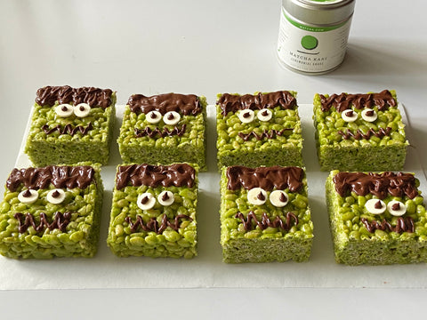 healthy matcha rice krispie recipe 154 calories per serving kid friendly