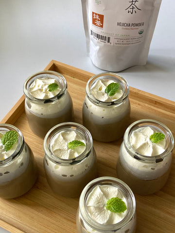 healthy and easy hojicha pudding recipe