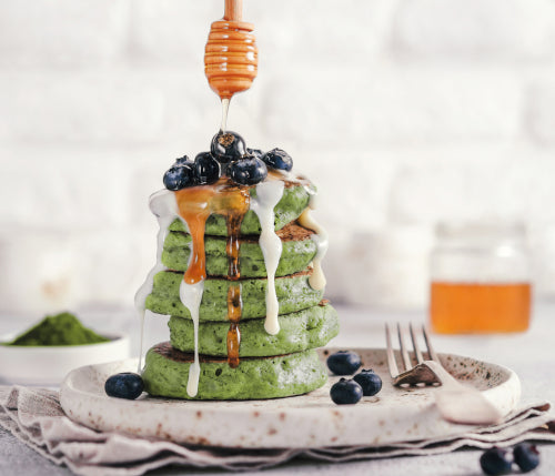 Matcha is an easy addition to any pancake recipe to help combat anxiety and reduce stress