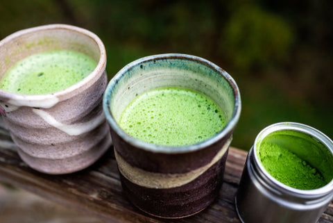 Matcha — a finely-powdered green tea — is very high in chlorophyll — a pigment that gives matcha its bright and joyful green coloring.