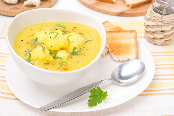 Dr. Weil's turmeric cauliflower curried soup (vegan)