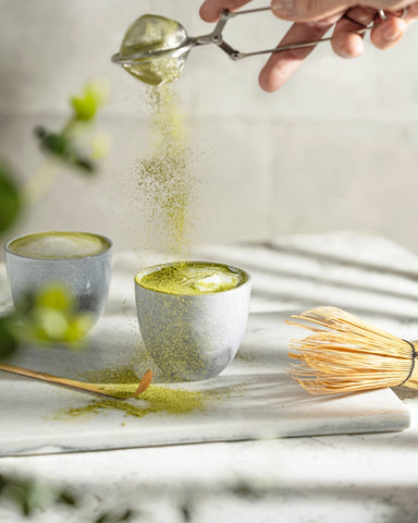 Pouring Matcha Tea With Traditional Bamboo Tools Digital Art by