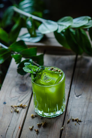 a healthy twist on a shot of alcohol with green tea