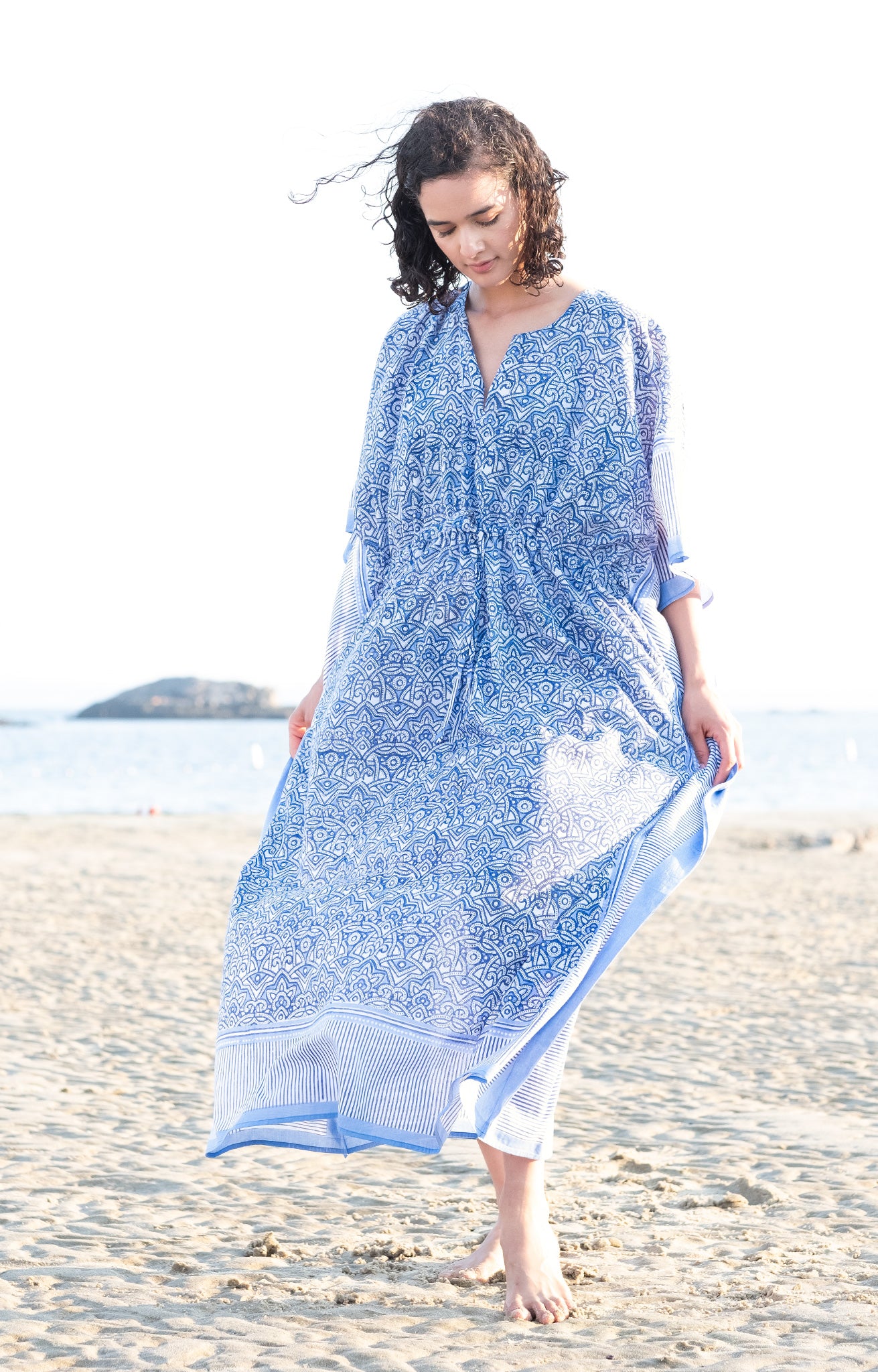 drawstring kaftan dress