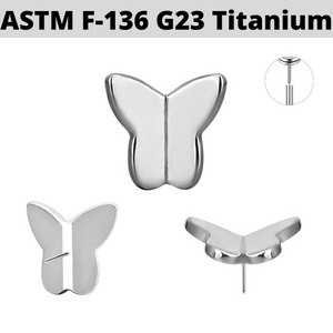 G23 Titanium Threadless Push In 3D Butterfly Top