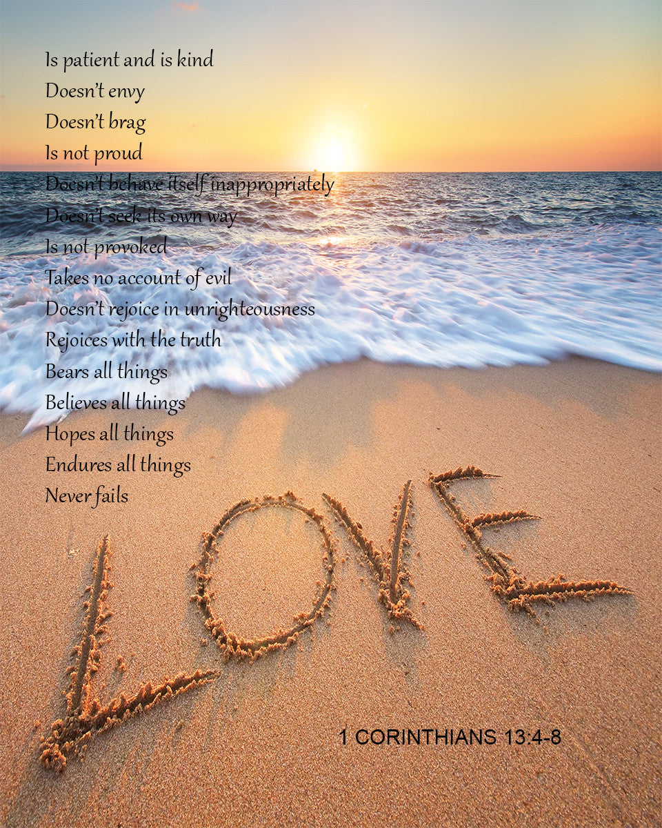 Corinthians Love Verses : 1 Corinthians Love Bible Verse Tile Coaster