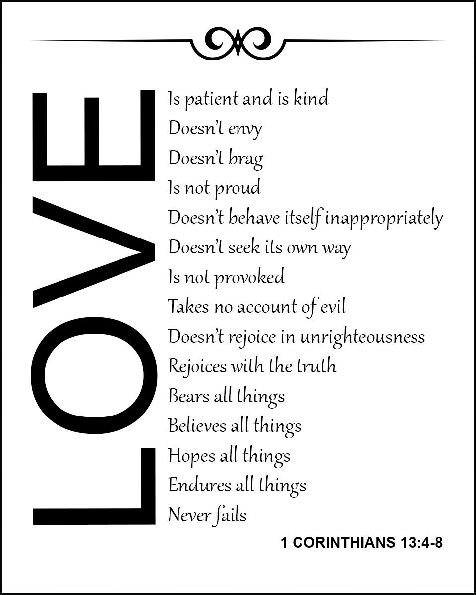 Corinthians In The Bible - 1 Corinthians 13:4-8 Love Is Patient - Free