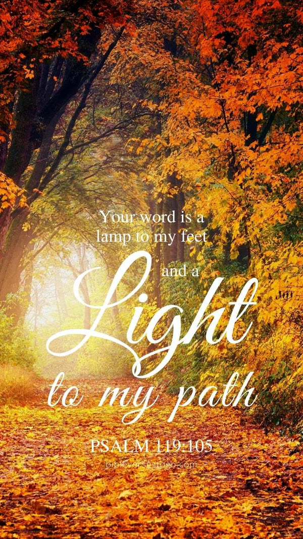 Autumn Path Psalm 119:105 Phone Wallpaper - FREE - Bible Verses To Go