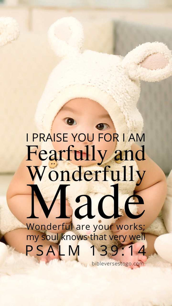 Baby Psalm 139:14 Phone Wallpaper - FREE - Bible Verses To Go