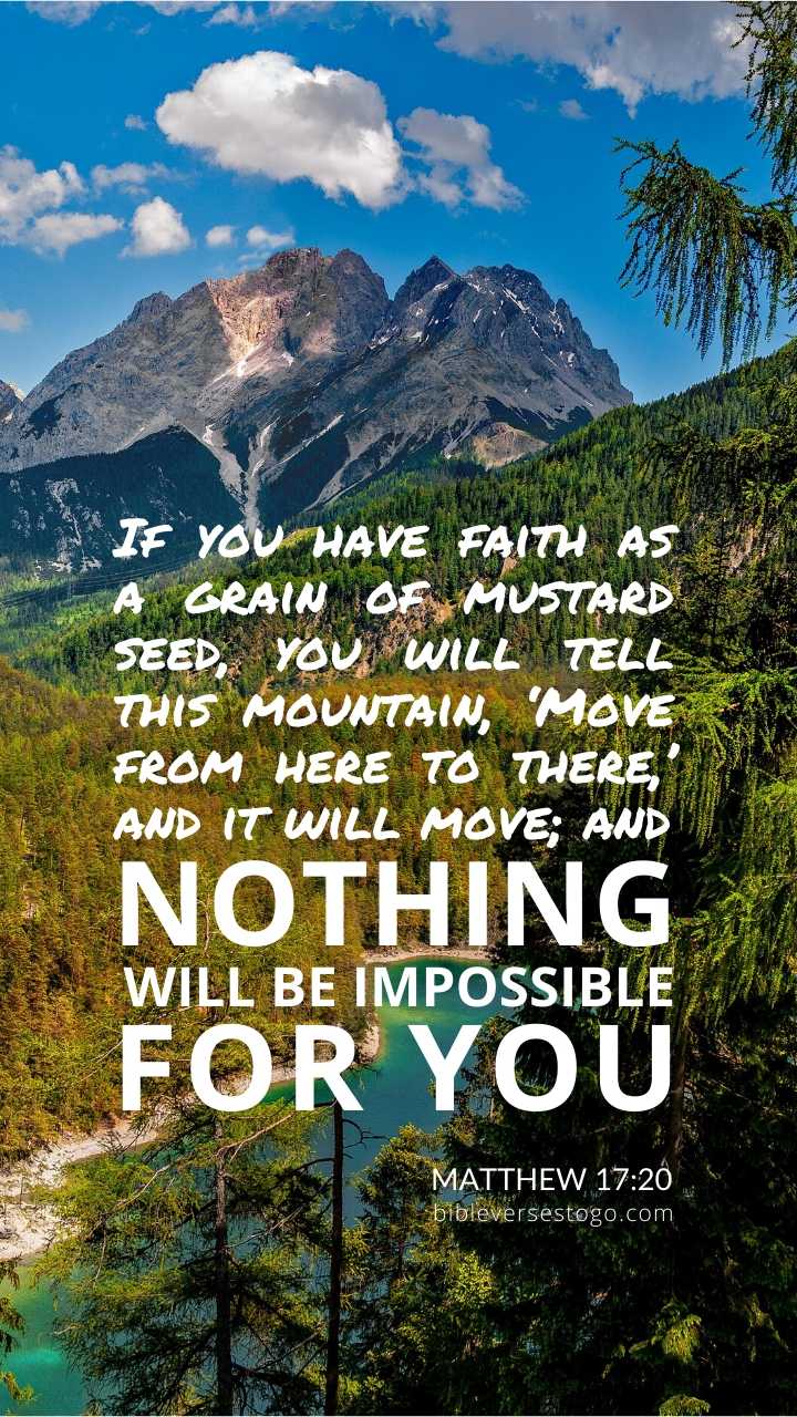 Mountain Majesty Matthew 17:20 Phone Wallpaper - FREE - Bible Verses To Go