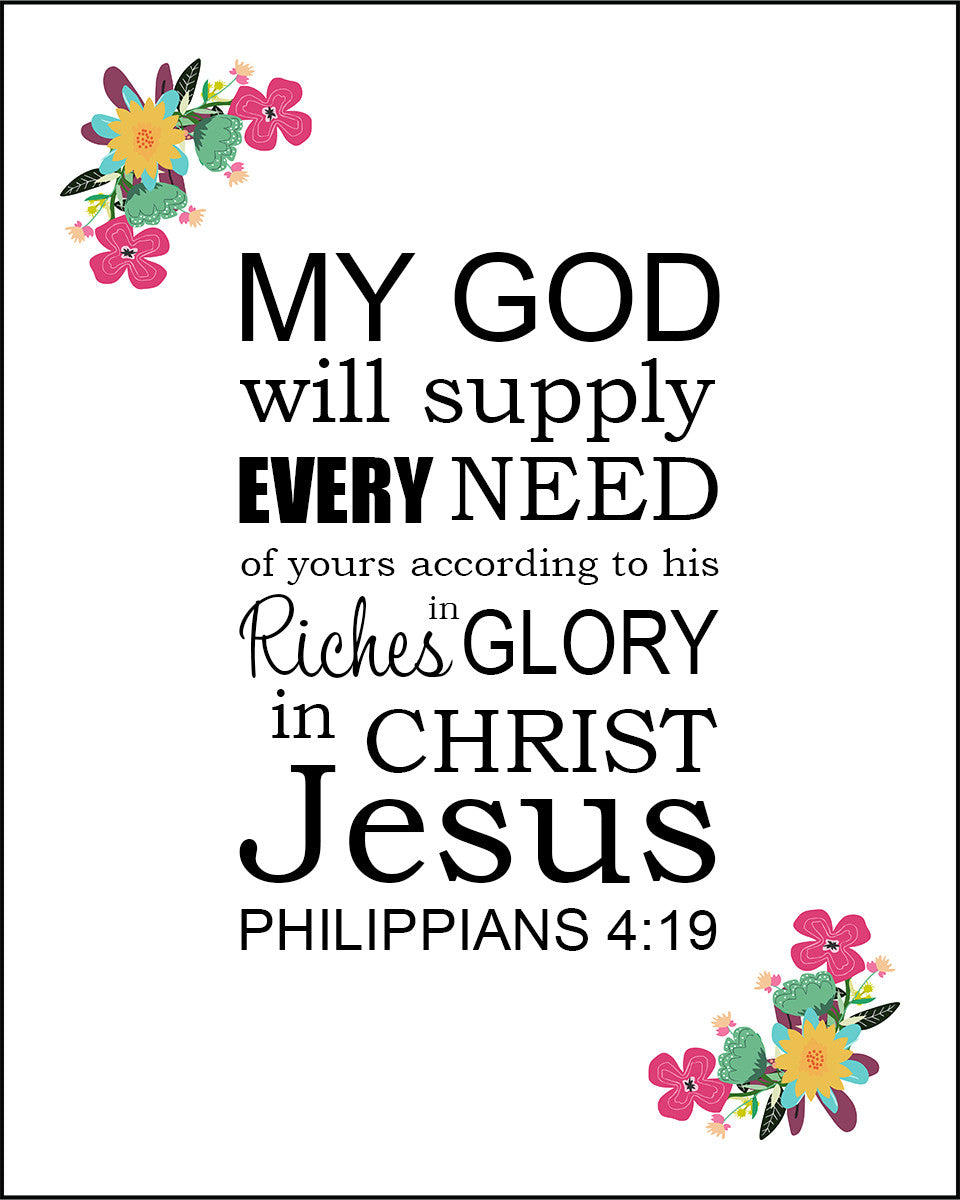 Philippians 4 19 God Will Supply All Your Needs Free Art