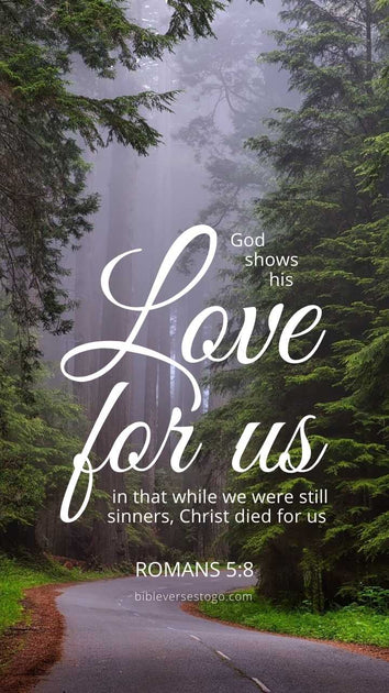 Redwood Forest Romans 5:8 Phone Wallpaper - FREE – Bible Verses To Go