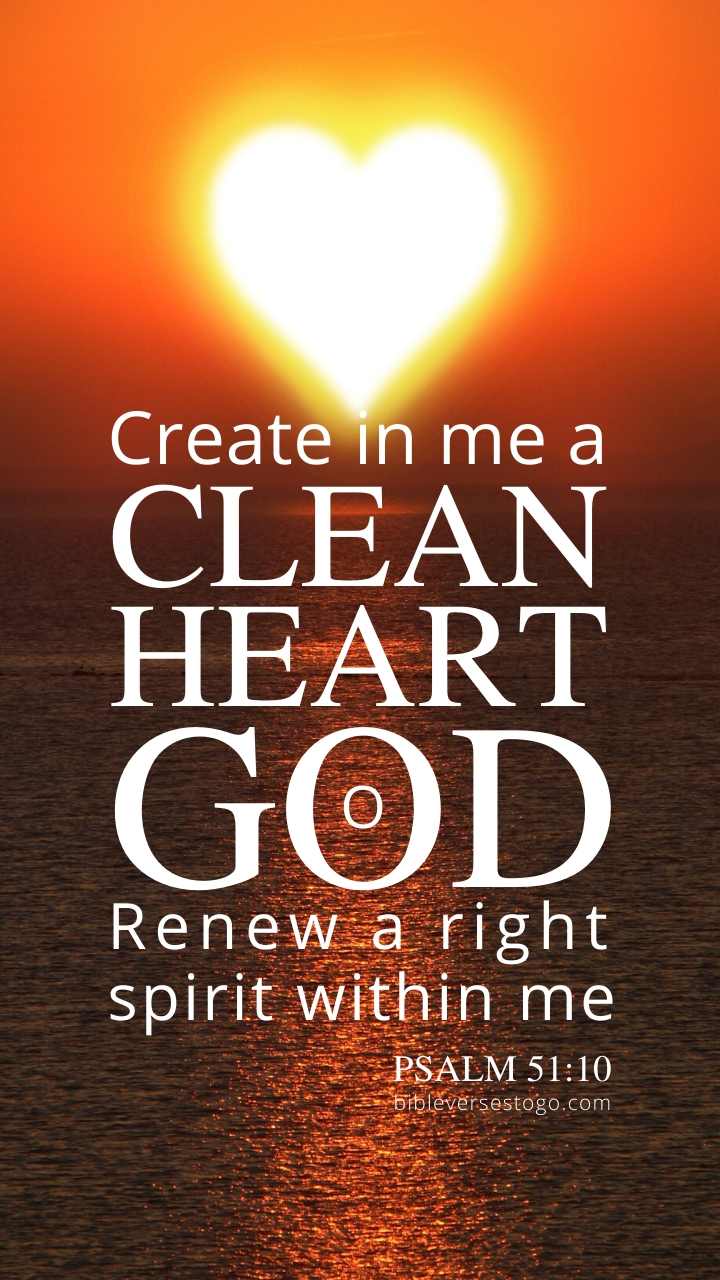Sun Heart Psalm 51:10 Phone Wallpaper - FREE - Bible Verses To Go