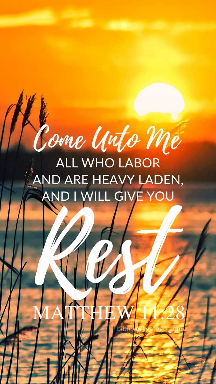 Sunrise Matthew 11:28 Phone Wallpaper - FREE - Bible Verses To Go