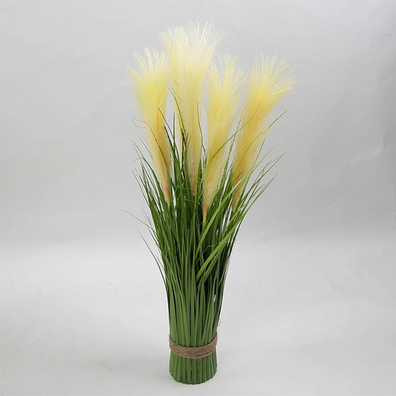 (2 PCS) 60cm 5 Heads Large Artificial Reed Tropical Fake Plants Faux Onion Grass-2
