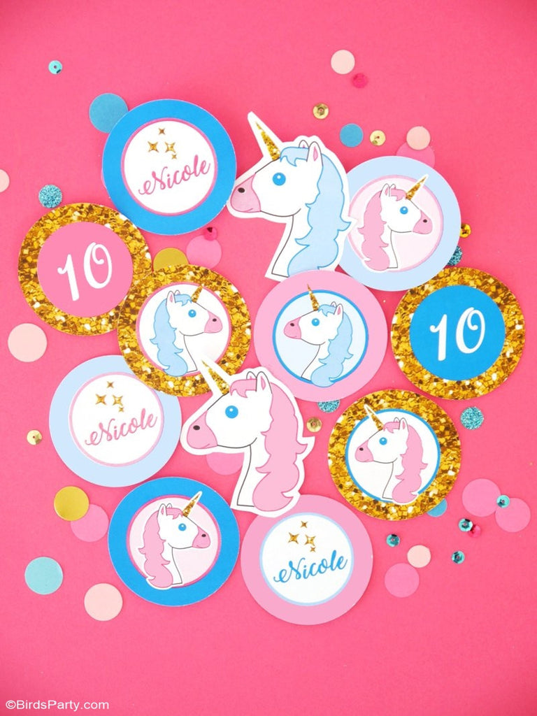  decoration  anniversaire licorne  a imprimer 