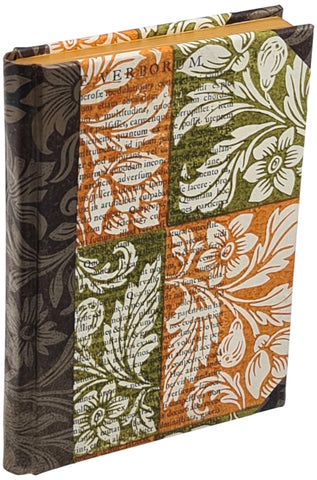 Floral Tiles No.61 lino print on a handmade journal