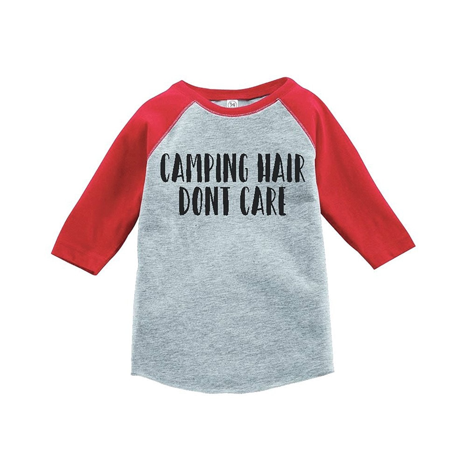 7 ate 9 Apparel Unisex Camping Hair Outdoors Raglan Tee