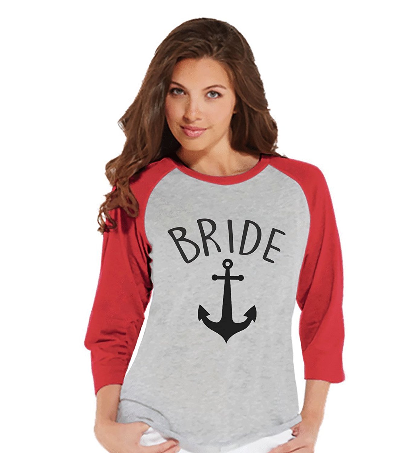 7 ate 9 Apparel Women's Nautical Bride Baseball Tee