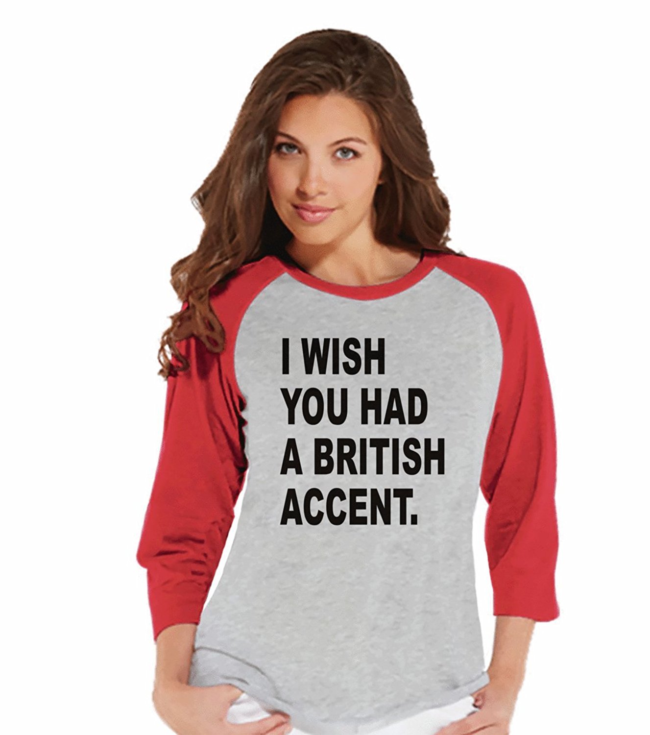 7 ate 9 Apparel Womens British Accent Raglan Tee