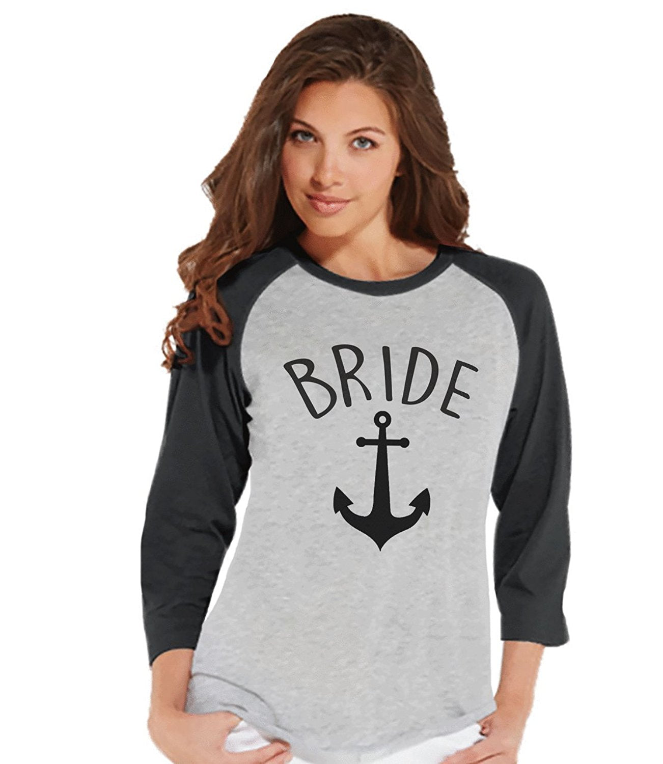 7 ate 9 Apparel Women's Nautical Bride Baseball Tee