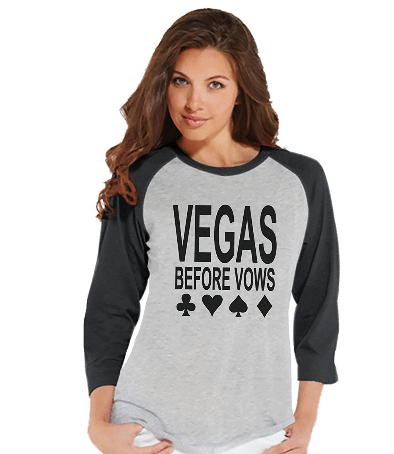 7 ate 9 Apparel Women's Vegas Bride Baseball Tee