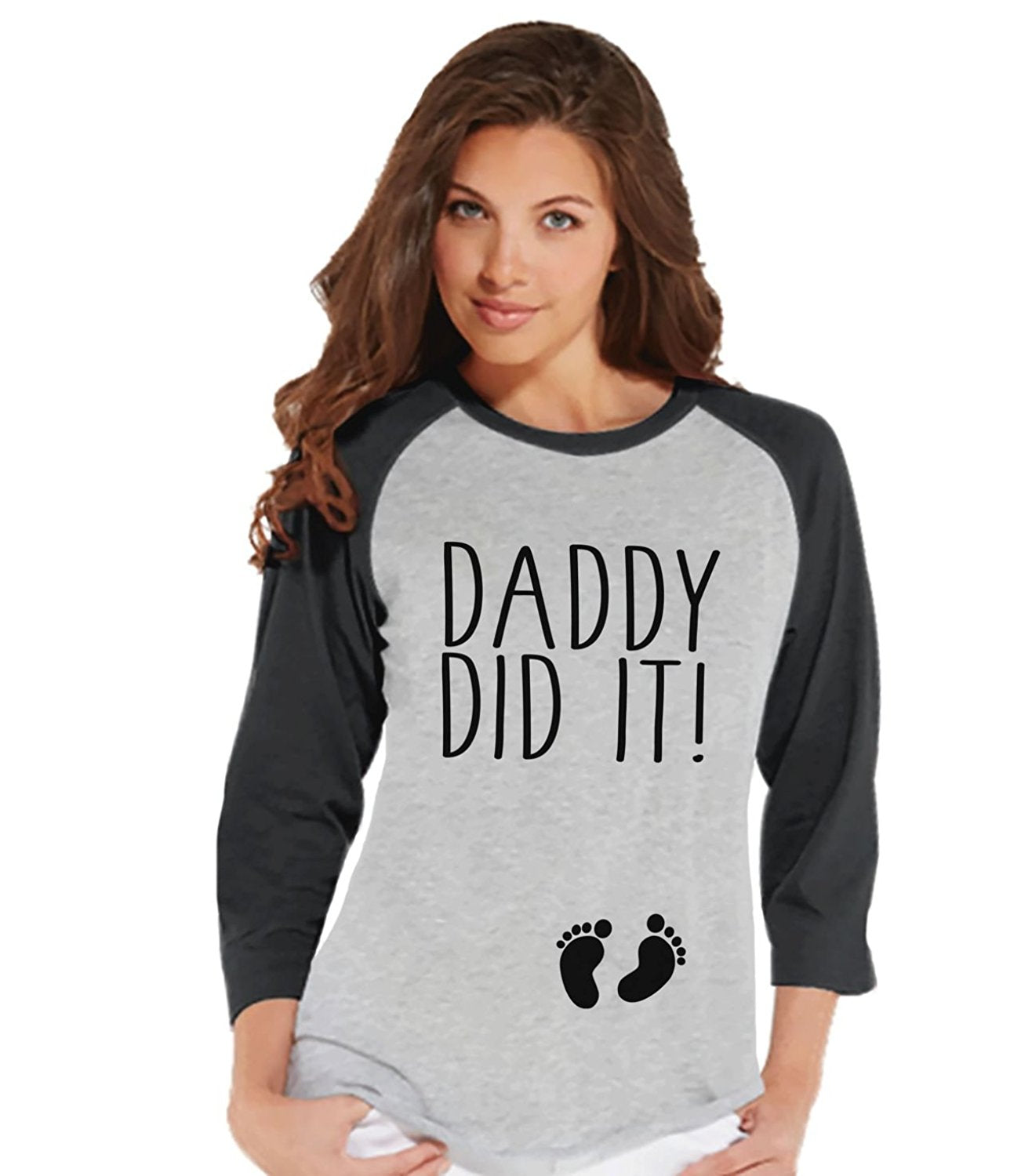 7 ate 9 Apparel Women's Daddy Did It Pregnancy Announcement 