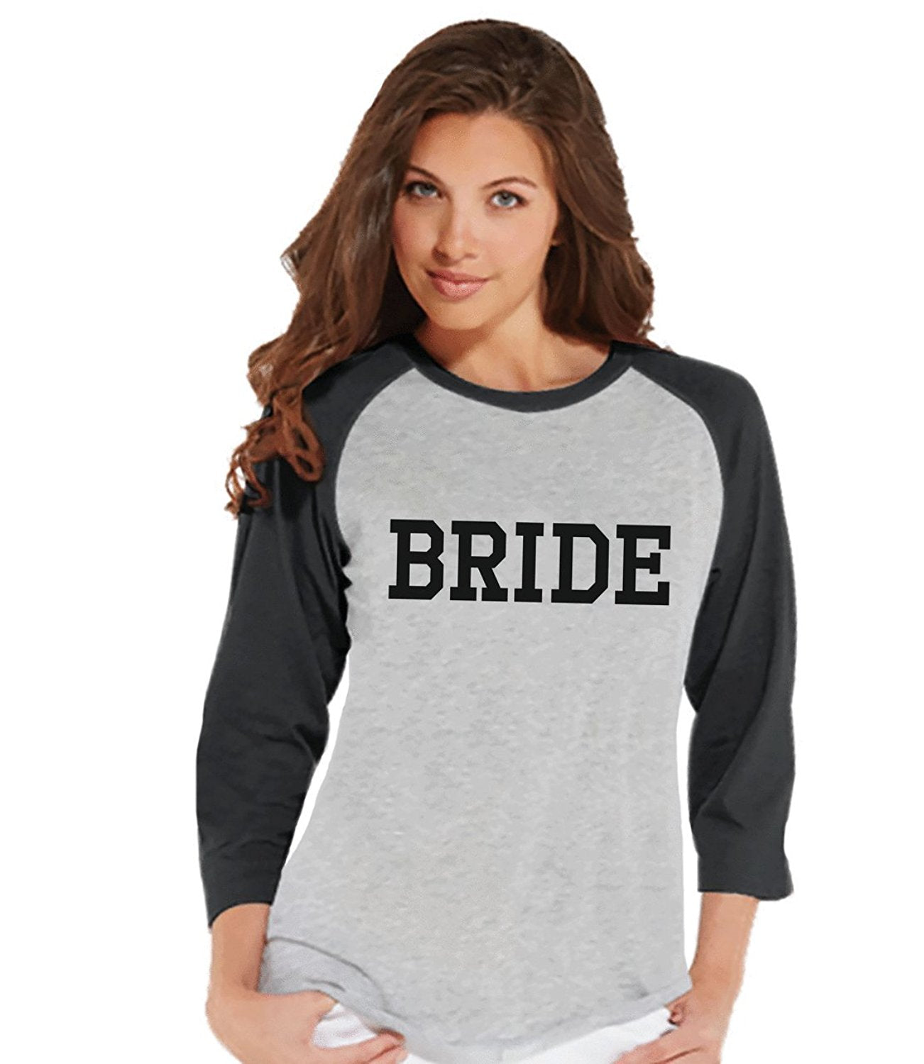 7 ate 9 Apparel Women's Bride Baseball Tee