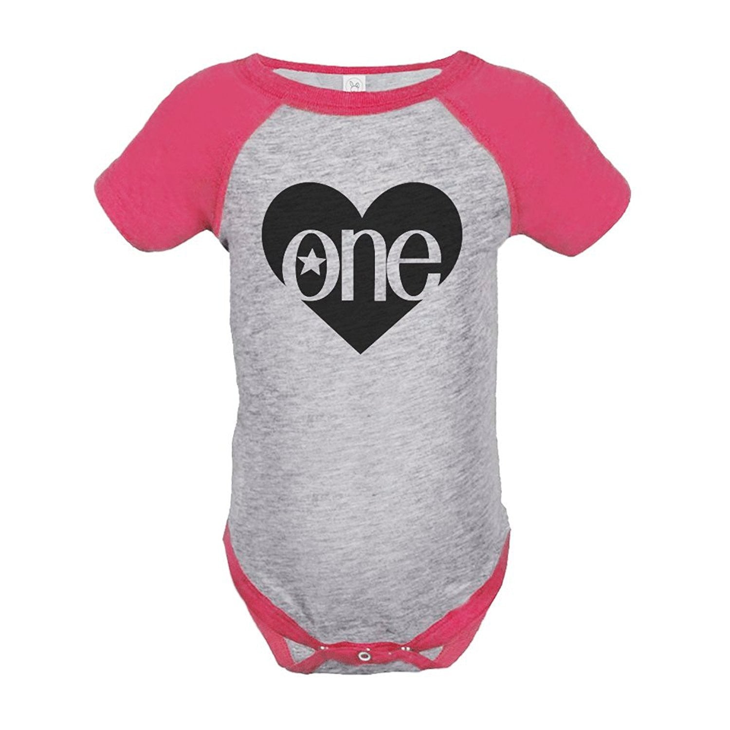 7 ate 9 Apparel Girl's First Birthday One Vintage Baseball Tee Onepiece