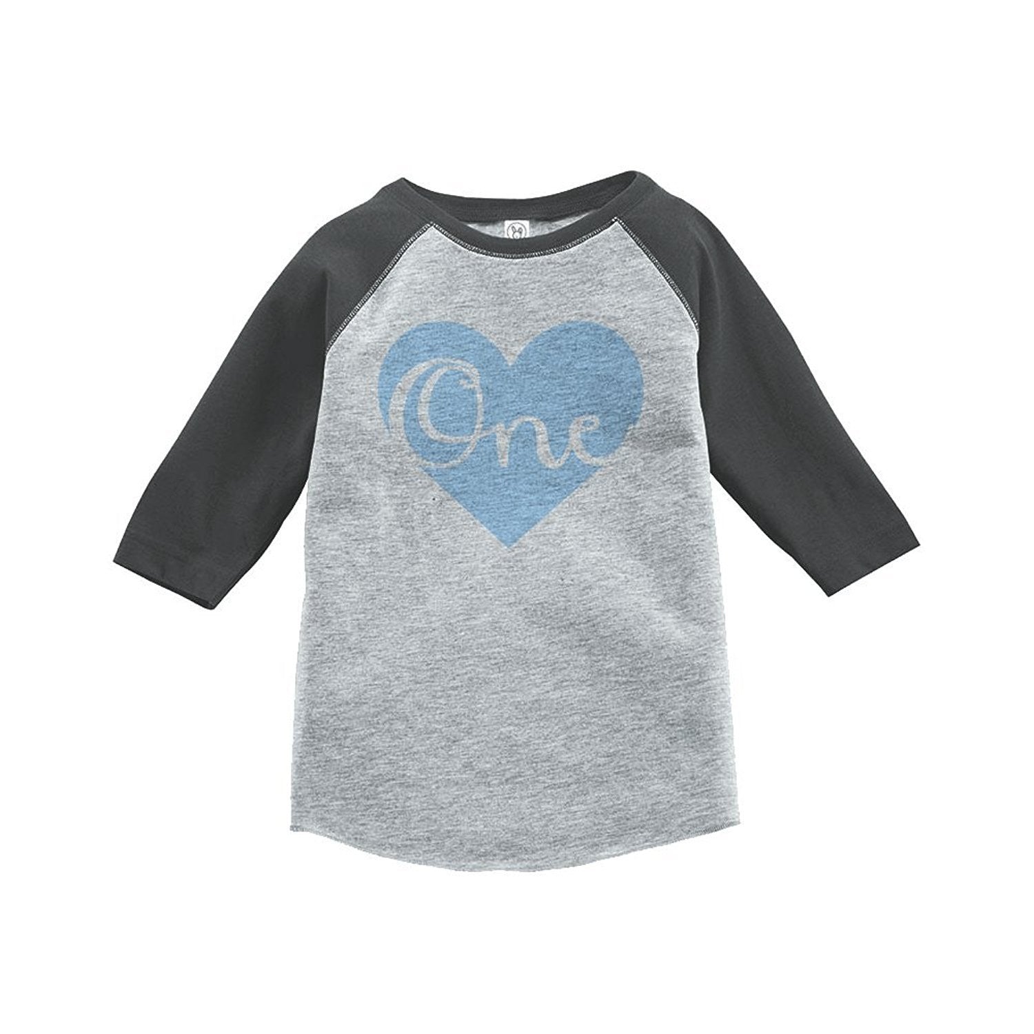 7 ate 9 Apparel Boy's First Birthday Vintage Baseball Tee 2T Grey and Blue