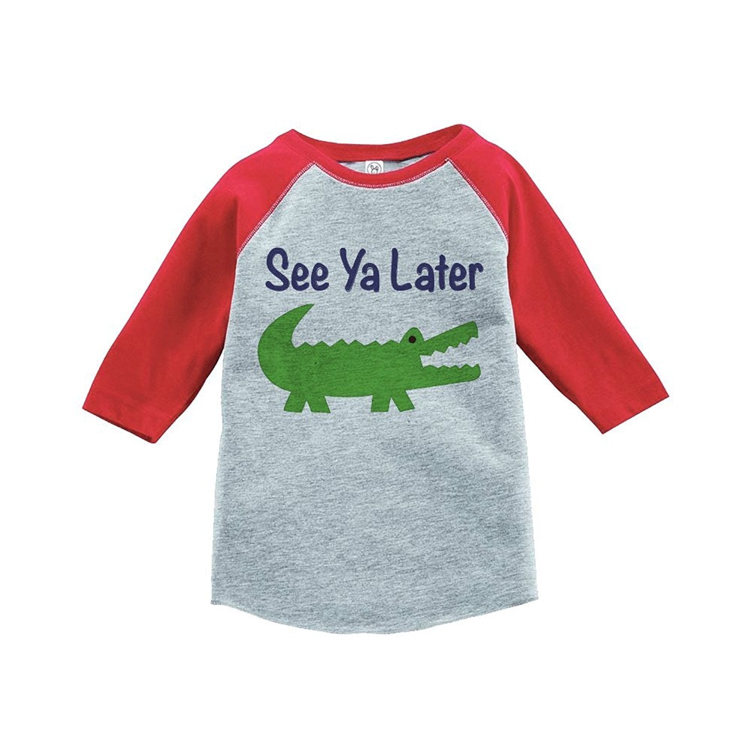 7 ate 9 Apparel Boy's Novelty Alligator Vintage Baseball Tee