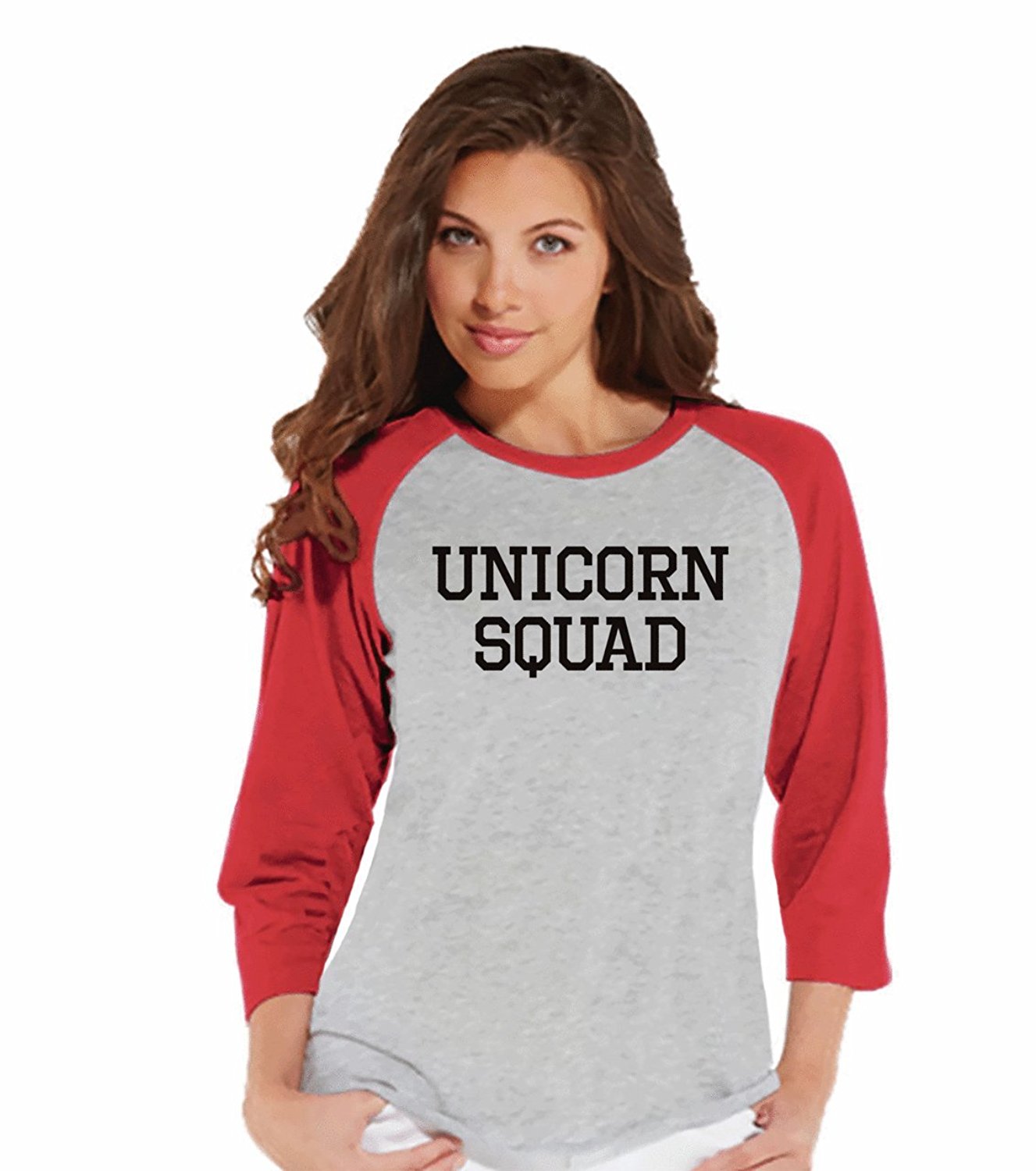 7 ate 9 Apparel Womens Unicorn Raglan Tee