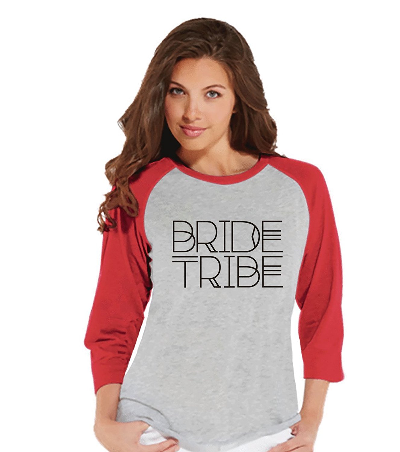 7 ate 9 Apparel Women's Bride Tribe Baseball Tee