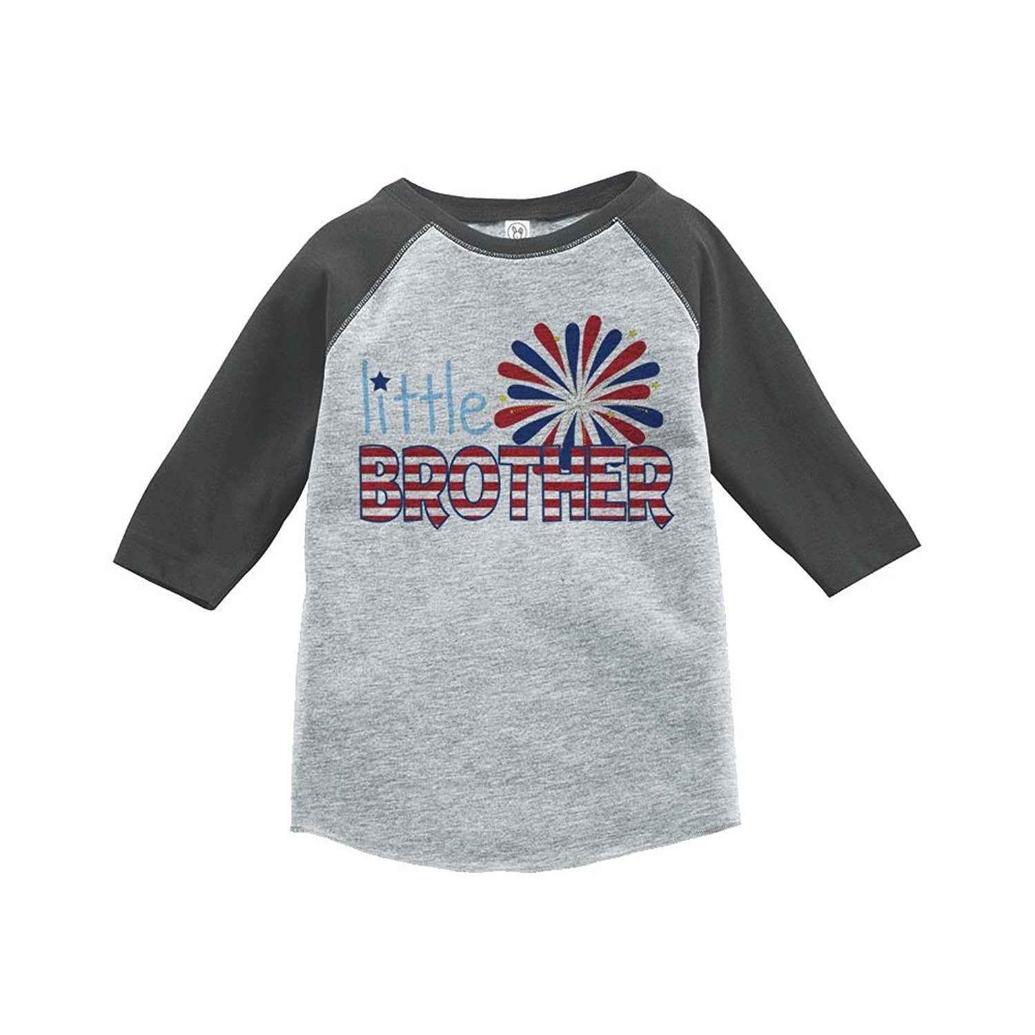 7 ate 9 Apparel Little Brother 4th of July Raglan Tee