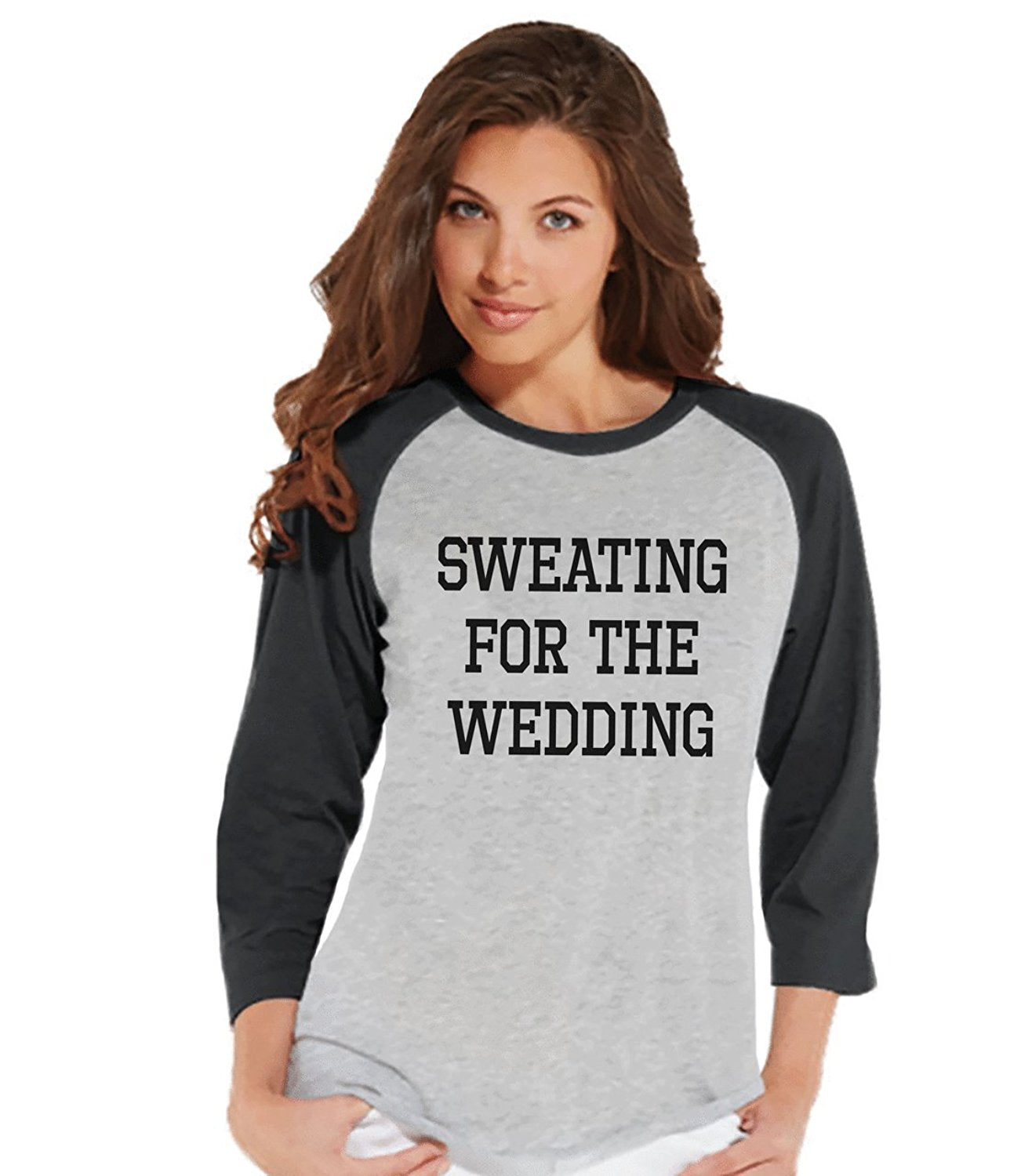 7 ate 9 Apparel Women's Sweating for Wedding Baseball Tee