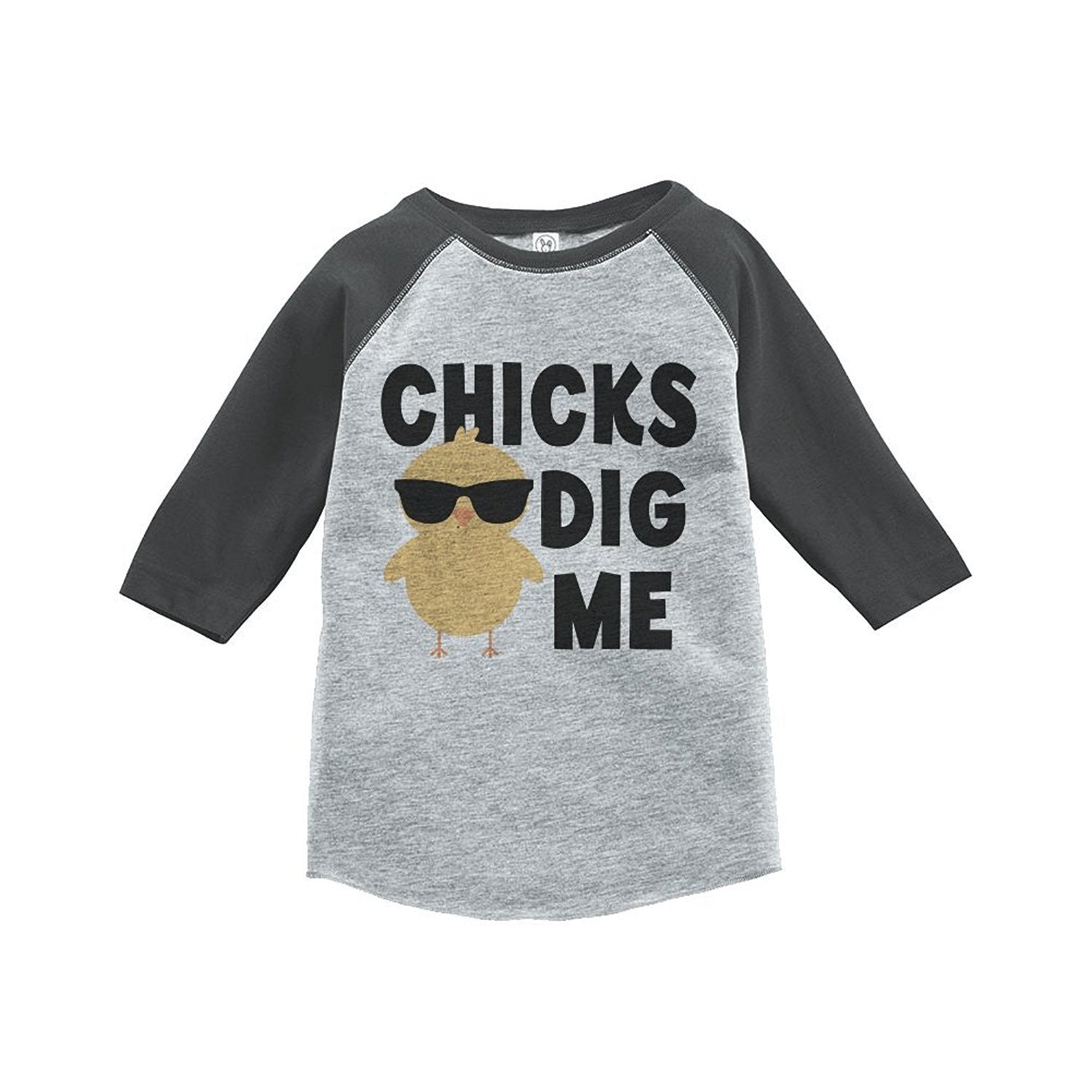 7 ate 9 Apparel Boy's Chicks Dig Me Vintage Baseball Tee