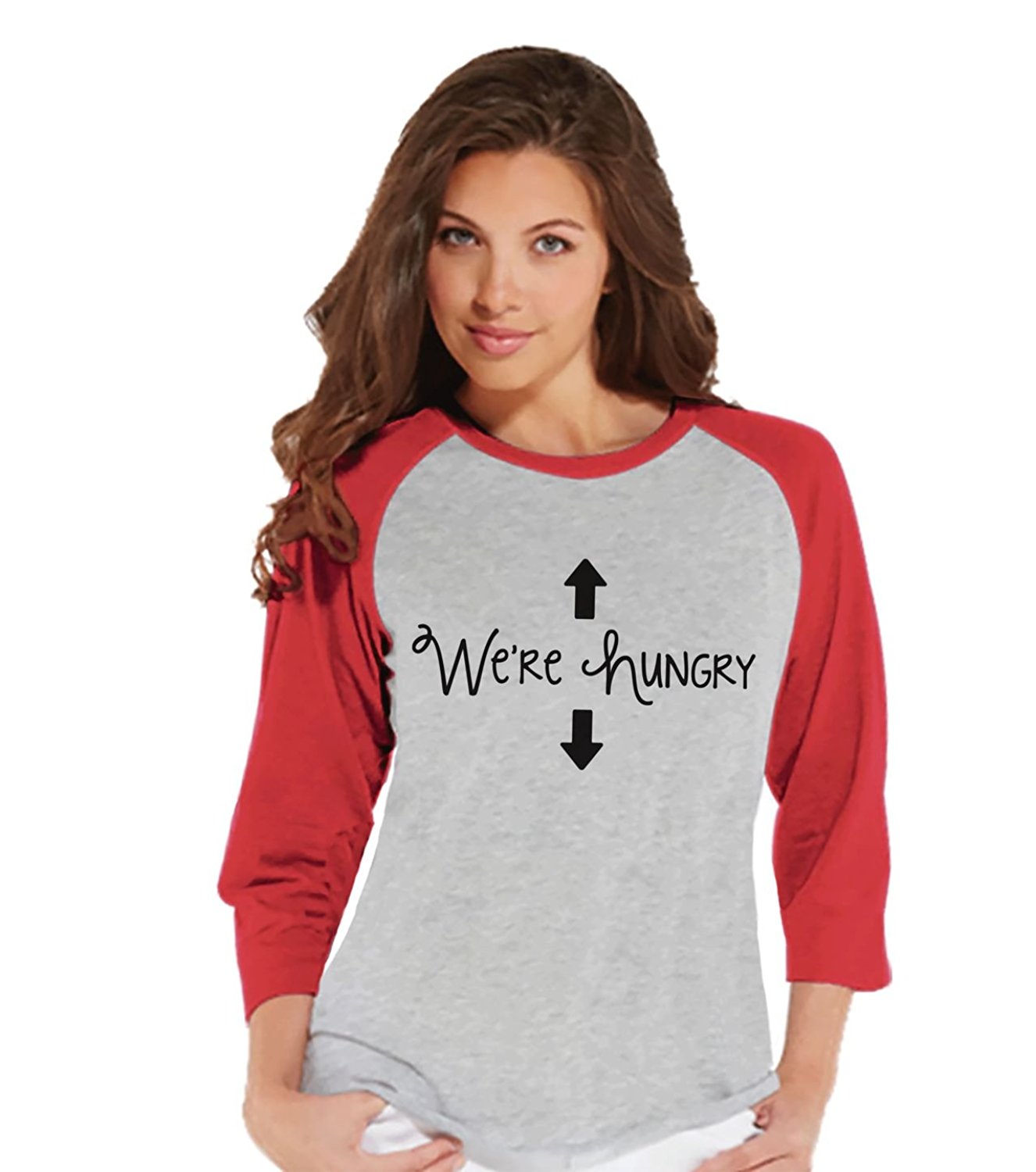 7 ate 9 Apparel Women's We're Hungry Pregnancy Announcem