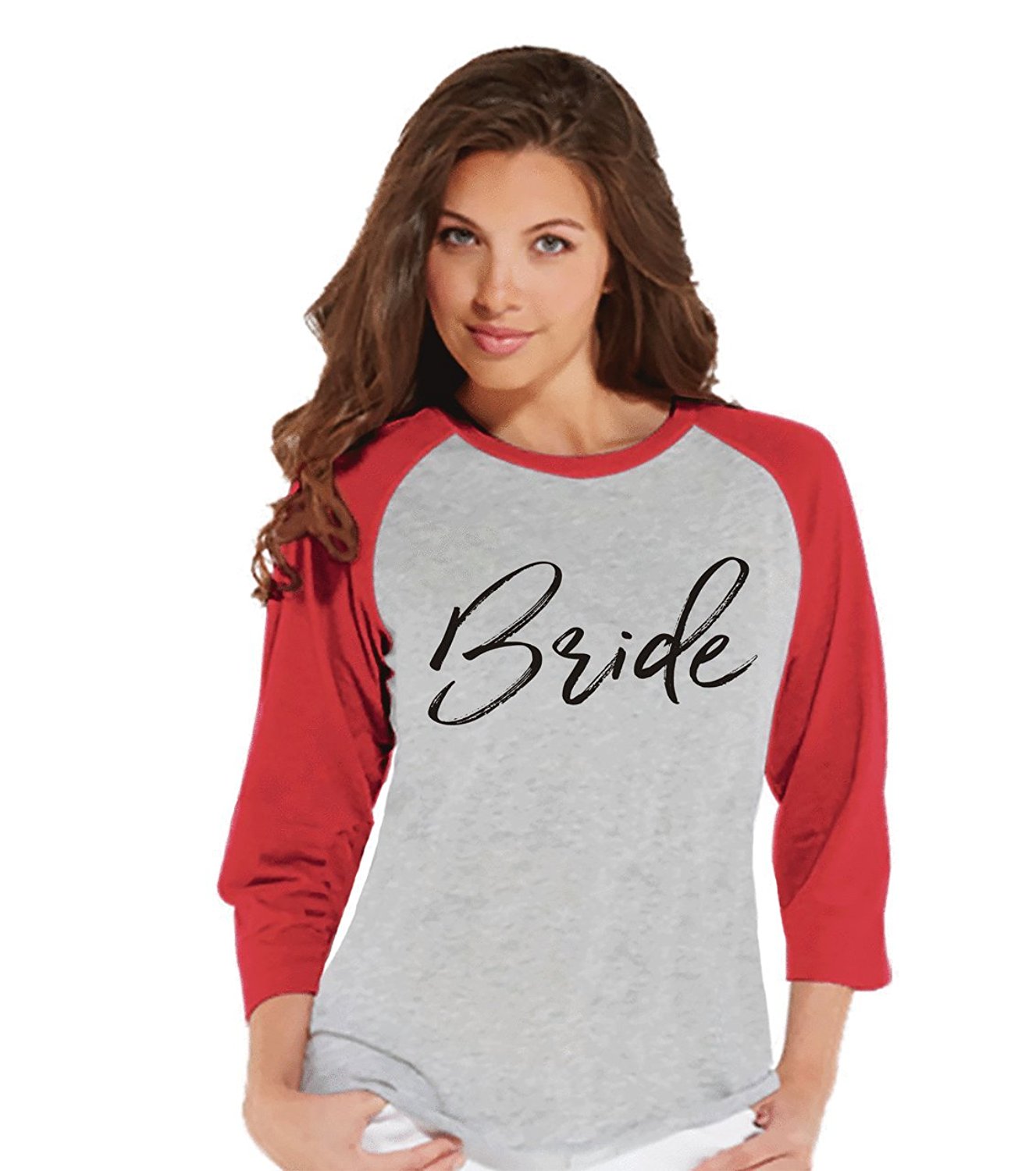 7 ate 9 Apparel Women's Bride Baseball Tee