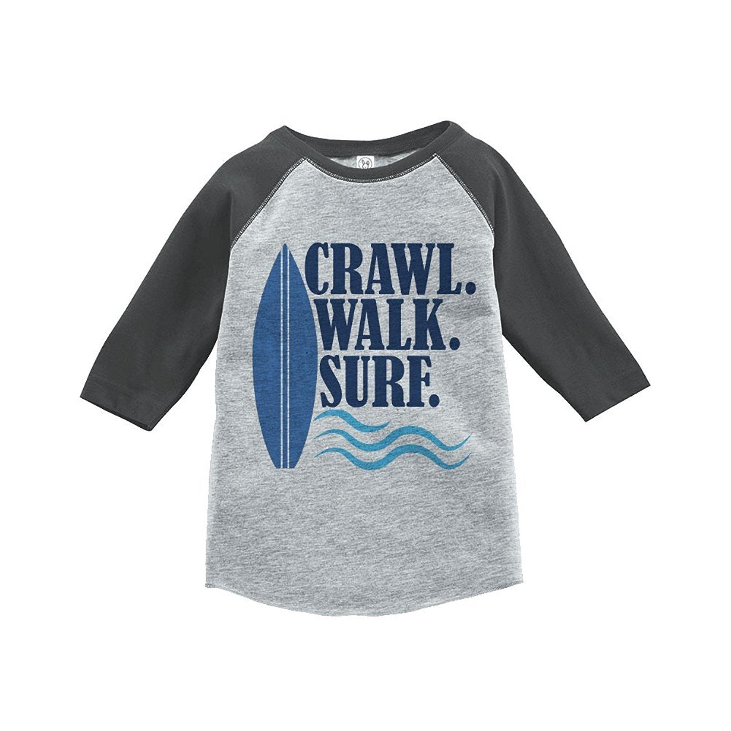 7 ate 9 Apparel Crawl Walk Surf Summer Raglan Tee