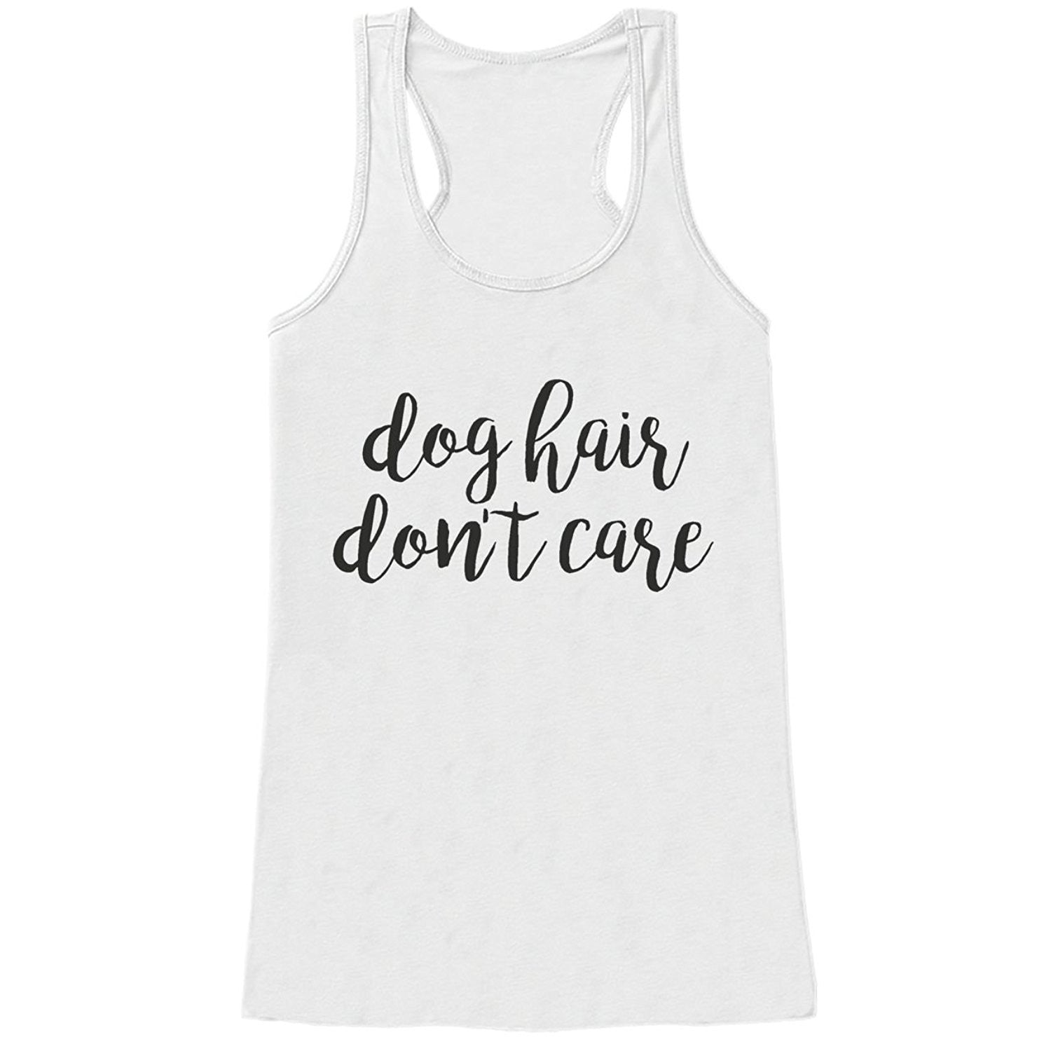 7 ate 9 Apparel Womens Dog Hair Don't Care Funny Tank Top