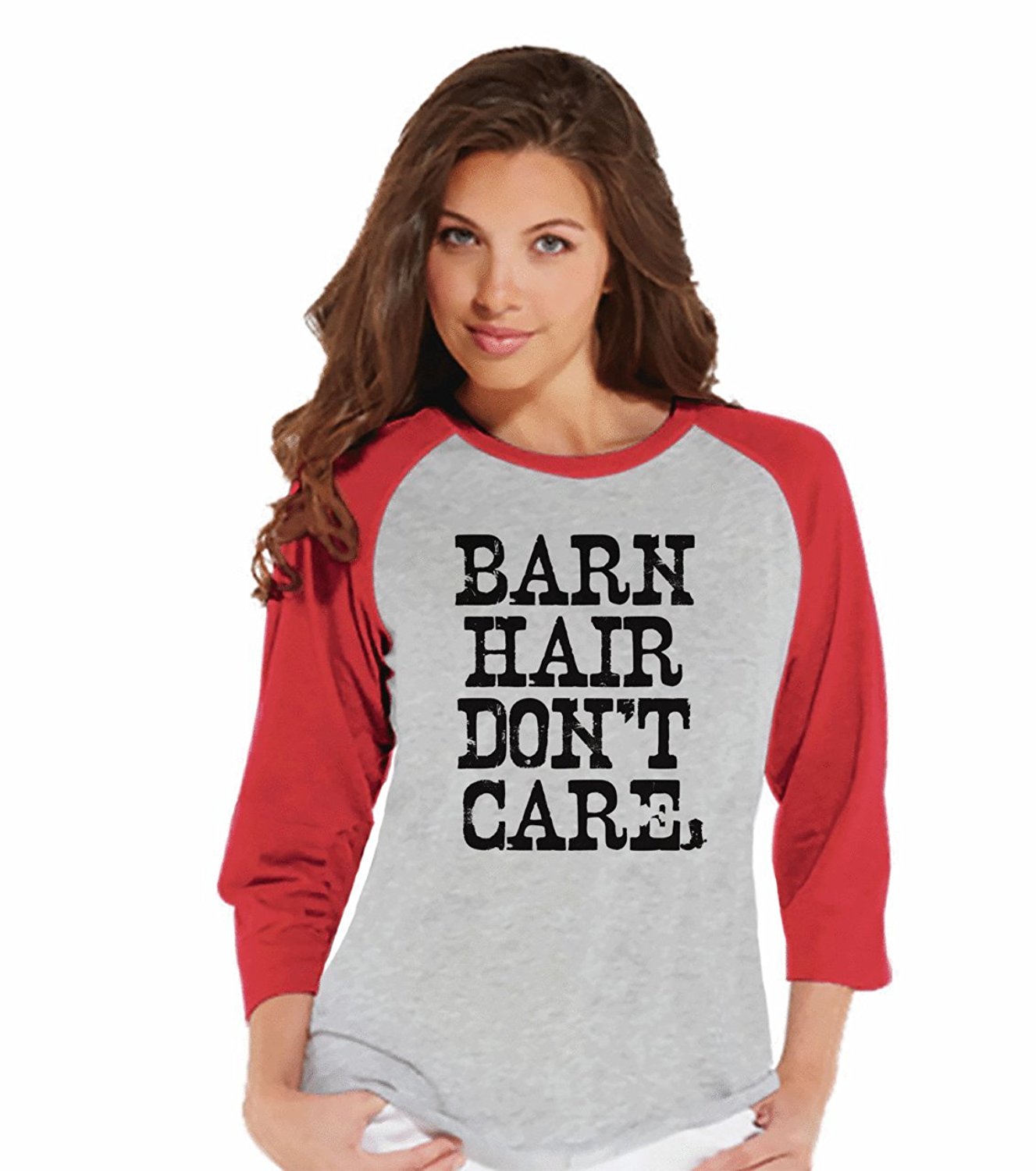 7 ate 9 Apparel Womens Barn Hair Raglan Tee